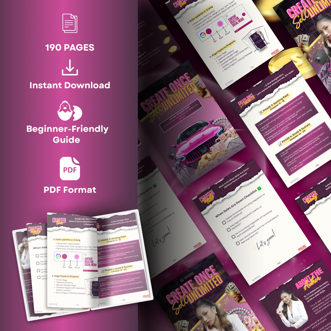 Create Once, Sell Unlimited eBook by Katherine Mejia | Digital Product eBook Guide Taglish