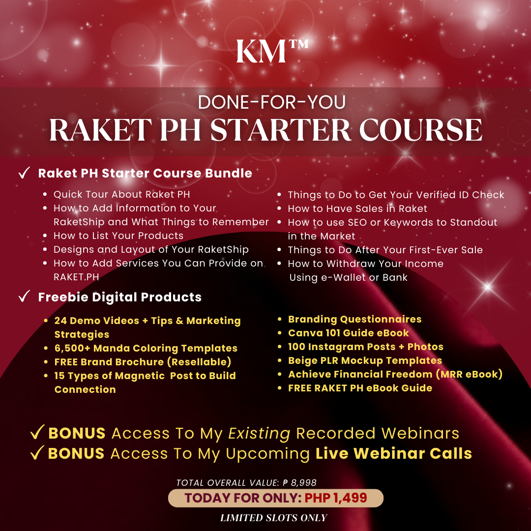 RAKET PH Starter Course with FREE Products to REBRAND & RESELL | Master Resell Rights