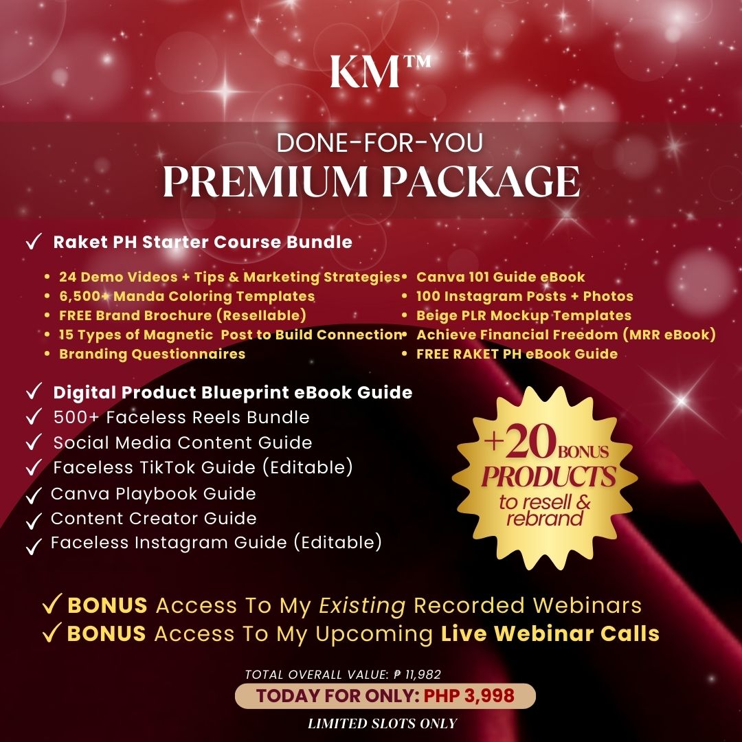 Premium Package | Digital Products that you can REBRAND & RESELL with FREE Built-in Funnel & Trainings