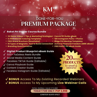 Premium Package | Digital Products that you can REBRAND & RESELL with FREE Built-in Funnel & Trainings