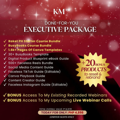 Executive Package | Digital Products that you can REBRAND & RESELL with FREE Built-in Funnel & Trainings